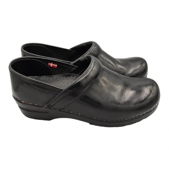 Sanita Black Professional Patent Danish Clog Size EU39 US 8.5/9 - Picture 4 of 8